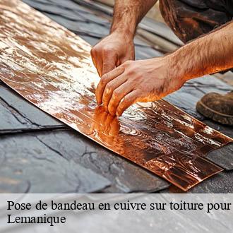 Pose de bandeau en cuivre sur toiture pour demoussage naturel Lemanique  AJ Suisse